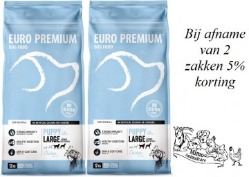 Bij afname 2 zakken  12kg puppy large